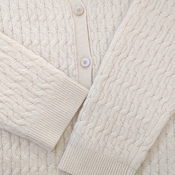 Theory NWT Long Cable Knit Oversized Cardigan Ivory Size Medium - Picture 8 of 11